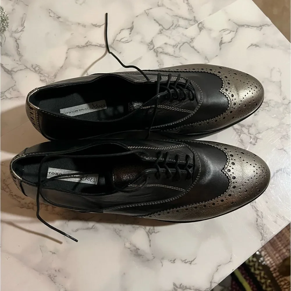 Tosca Blu Women’s Oxford Platform Shoes Size 39= 7.5US Leather Lace Up